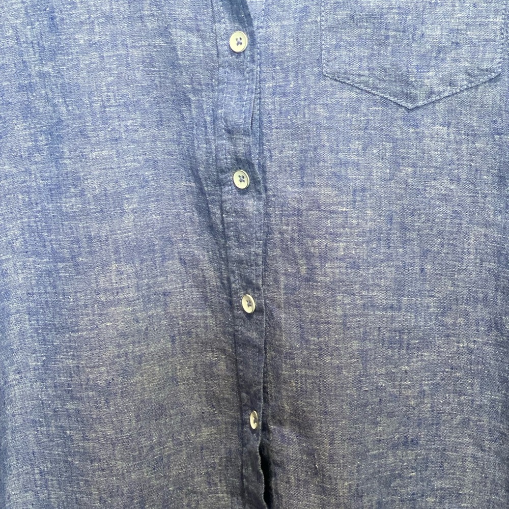 H&M Linen Cotton Blend Label of Gold Button Down Shirt Size 8 Minimal EUC ! - Picture 7 of 7